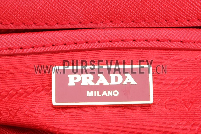 Prada Saffiano Medium Promenade Tote Red