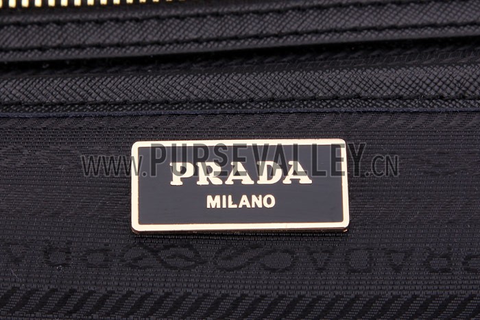 Prada Medium Saffiano Lux Top Handle Black