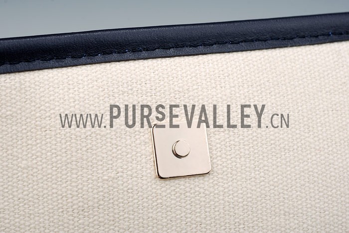 Gucci Small Messenger Flap Bag with GG Canvas Blue Leather Trim