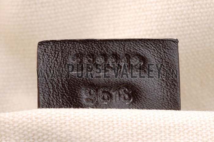 Gucci Belted Large Top Handle Canvas Bag Dark Brown Trim