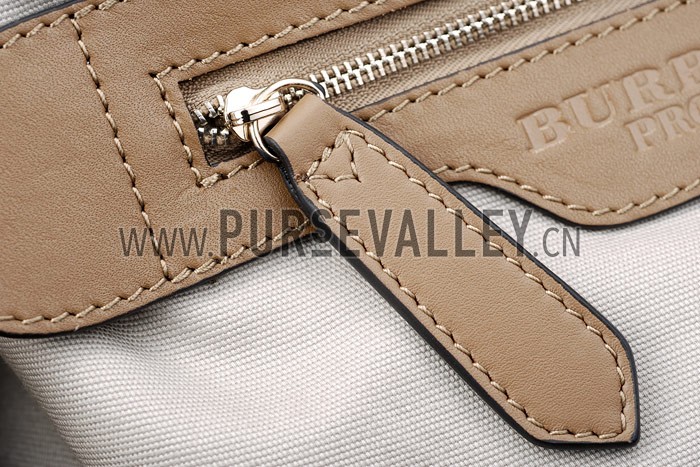 Burberry Medium Bridle House Check Belted Tote Khaki