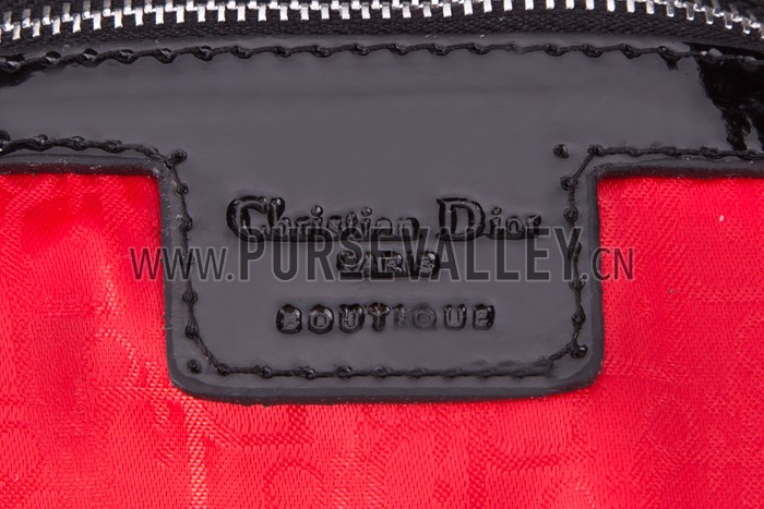 Dior Small Lady Cannage Bag Patent Leather Black
