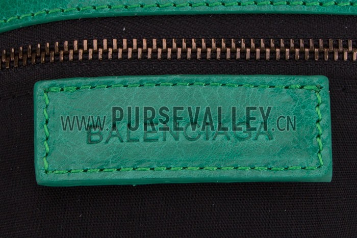 Balenciaga Giant Gold Envelope Wallet with Strap Green