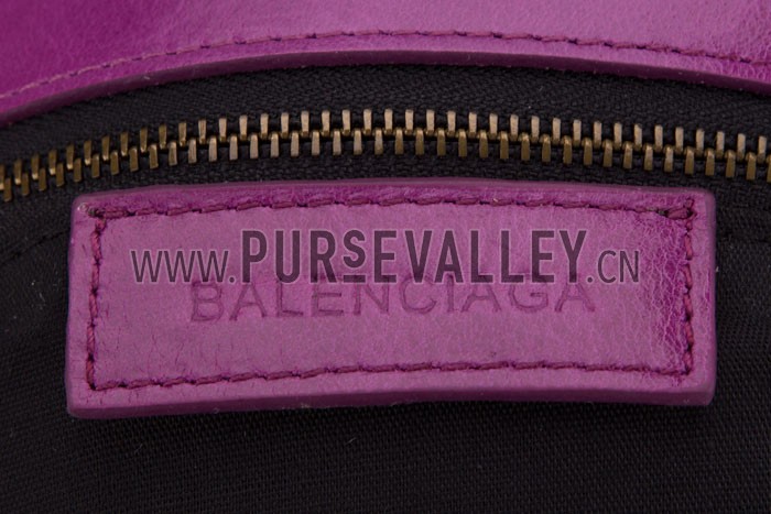 Balenciaga Giant Gold Envelope Wallet with Strap Purple