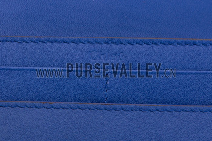Chloe Elsie Long Wallet With Flap Bag Calfkin Blue