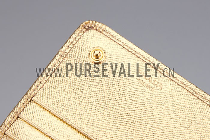 Prada Continental Wallet Gold