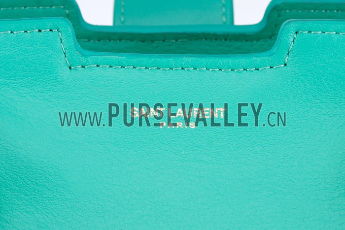 YSL Cabas Small Leather Shopper Azure