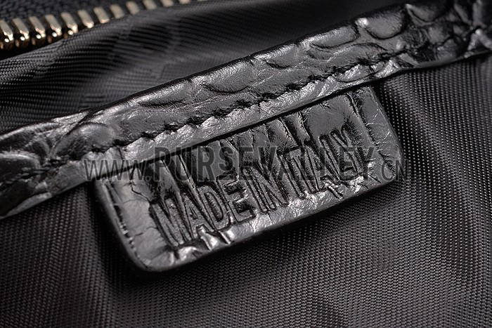 Burberry Black Croc Leather Hobo Bag 607776