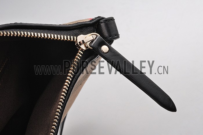 Burberry Medium Bridle House Check Tote Bag Black 607791