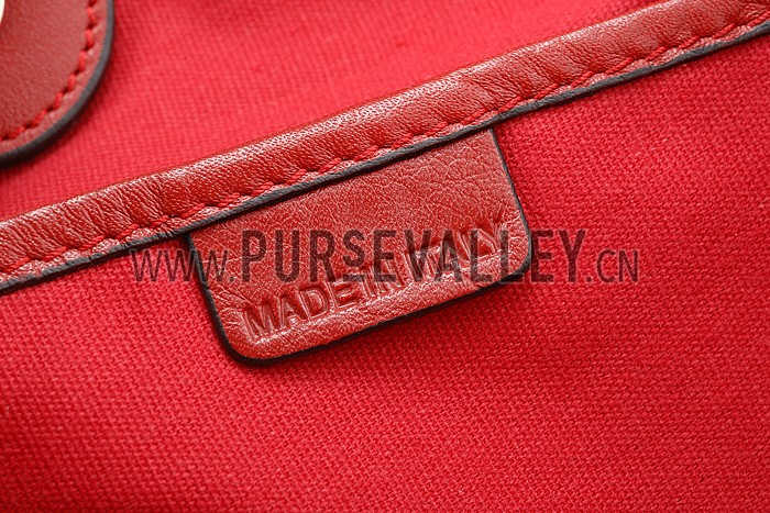 Burberry Small Haymarket Check Tote Bag Red 607796