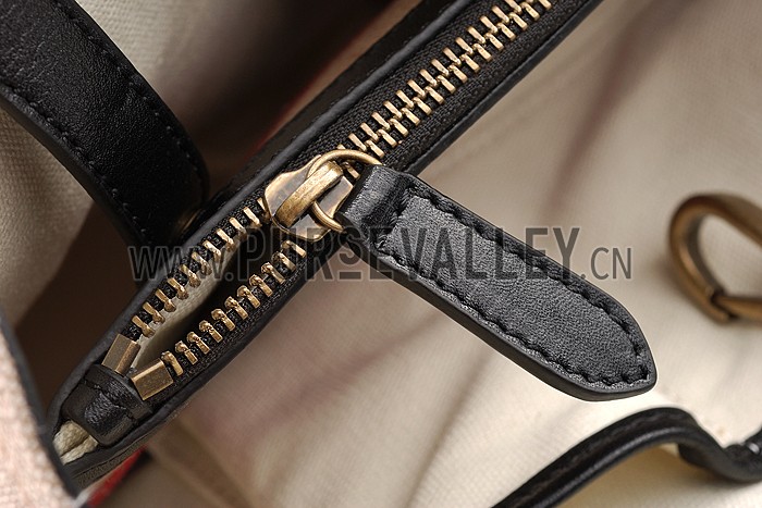 Burberry Medium Canvas Check Tote Bag Black 607803