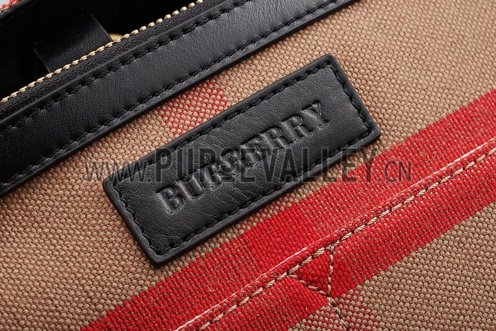 Burberry Large Canvas Check Tote Bag Black 607813