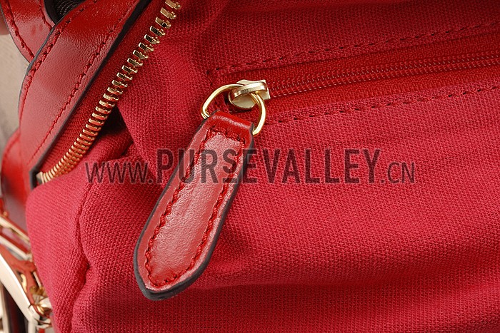 Burberry Sartorial House Check Bowling Bag Red 607822