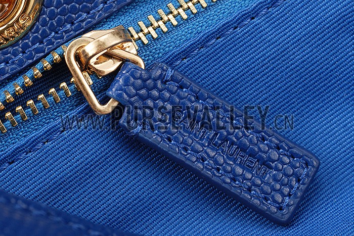 Saint Laurent Classic Monogram Shopping Bag Royal Blue 607879