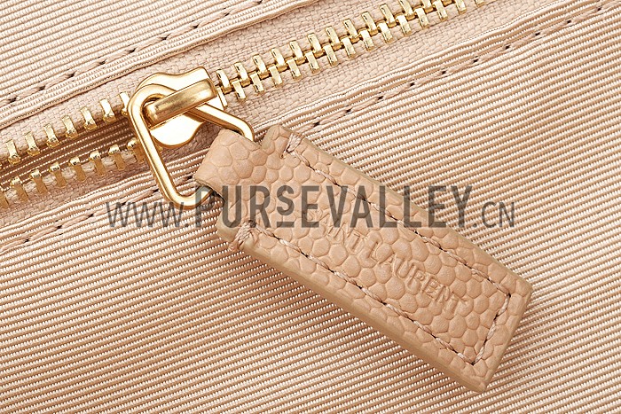 Saint Laurent Classic Monogram Satchel Beige 607881