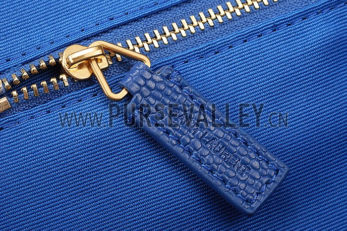 Saint Laurent Classic Monogram Satchel Rolay Blue 607883