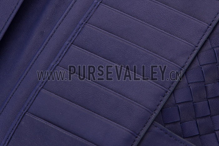 Bottega Veneta Intrecciato Nappa Continental Blue Walet