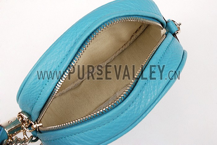 Gucci Soho Leather Mini Chain Bag Teal 607945