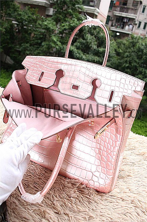 Hermes Birkin 35 Crocodile Rose Dragee 608058