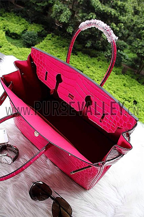 Hermes Birkin 35 Crocodile Rose Tyrien 608060