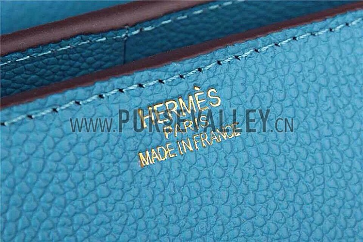 Hermes Stirrup Shoulder Bag Blue 608090