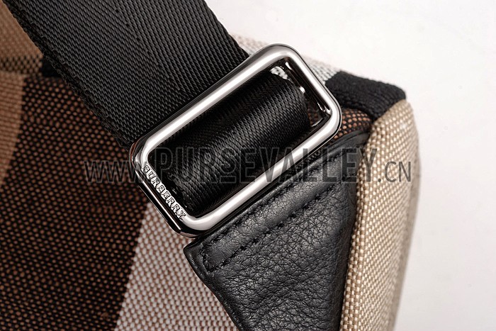 Burberry Man Single Strap Canvas Check Backpack Black 608271