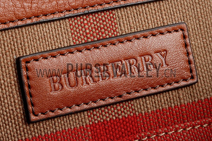 Burberry Man Canvas Check Backpack Saddle Brown 608273