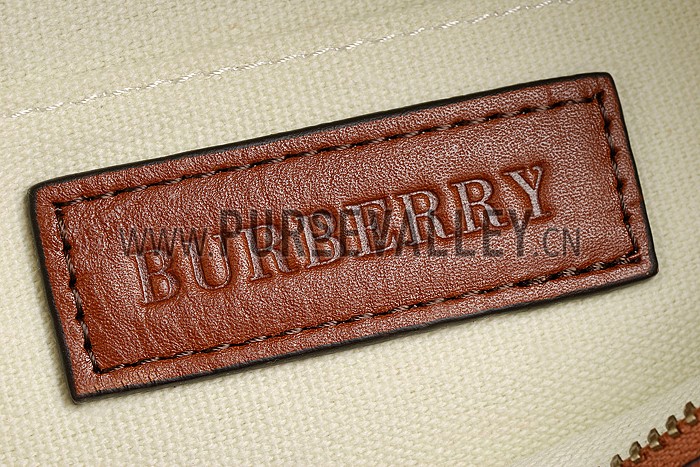 Burberry Canvas Check Foldover Crossbody Bag Saddle Brown 608275