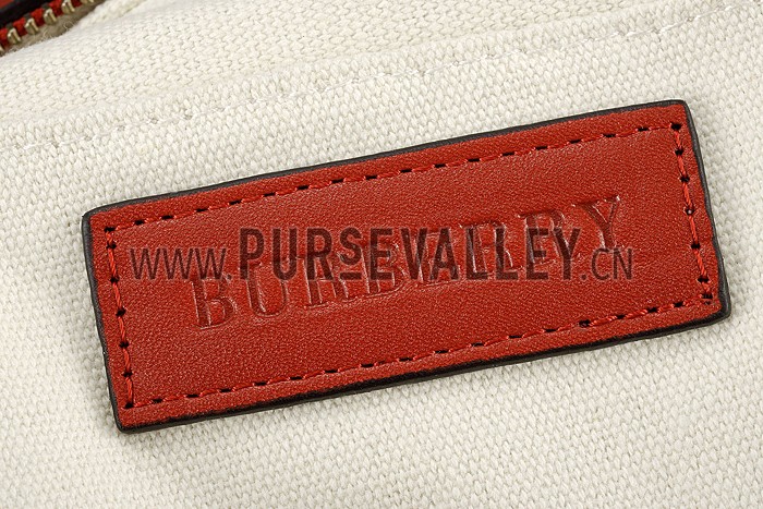 Burberry Canvas Check Foldover Crossbody Bag Cadmium Red 608276