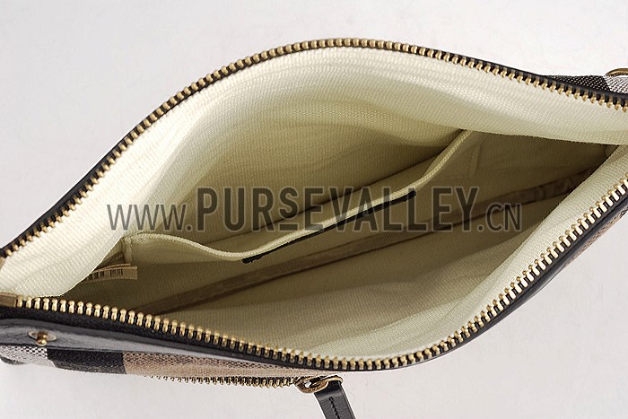 Burberry Canvas Check Foldover Crossbody Bag Black 608277