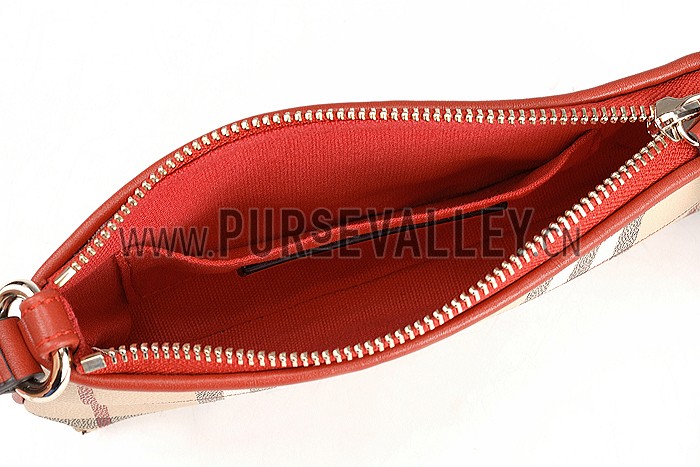 Burberry Haymarket Check Wristlet Parade Red 608282