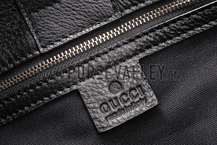 Gucci Bamboo Shopper Leather Tote Black 607312
