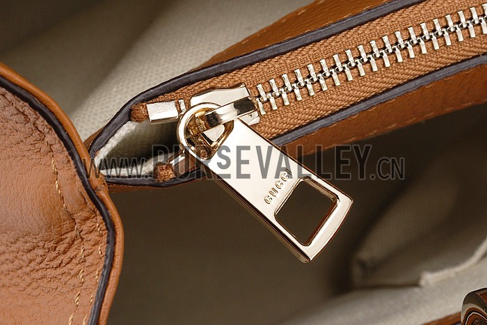 Gucci Bamboo Shopper Leather Small Tote Tan 607319