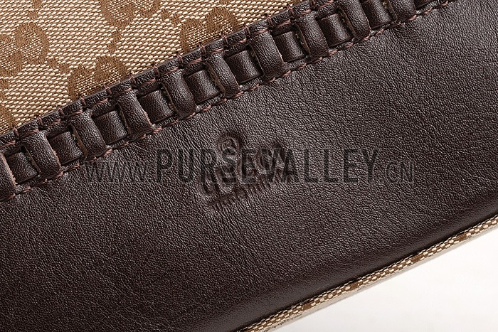 Gucci Laidback Crafty GG Canvas Top Handle Bag Brown 607347