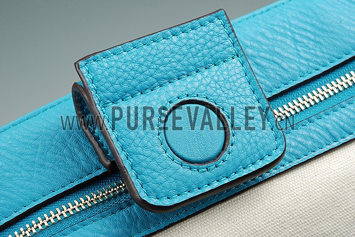 Gucci Swing Leather Tote Light Blue Medium 607684