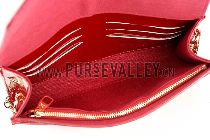 Louis Vuitton Chain Louise Patent Leather Red