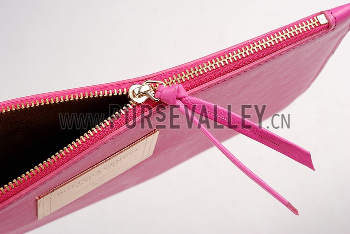 Bottega Veneta Woven Ostrich Large Tote Bright Pink