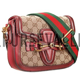 Gucci Lady Web GG Small Canvas Bag Dark Red