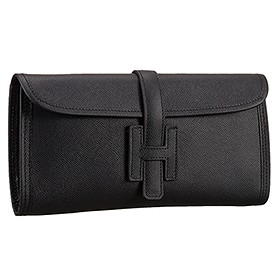 Hermes Jige Elan 29 Black Clutch 608008