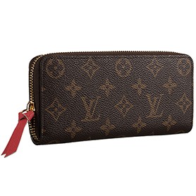 Louis Vuitton Monogram Canvas Zippy Wallet With Rose Leather Zipper Pull 608253