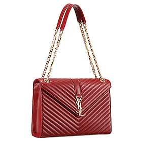 Saint Laurent Monogram Satchel Dark Red