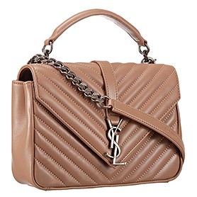Saint Laurent College Monogram Medium Bag Taupe
