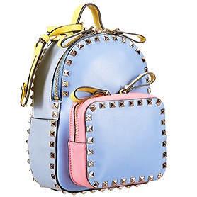 Valentino RockStud Blue/Pink/Yellow Backpack