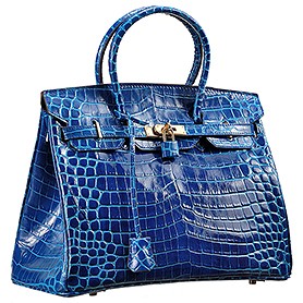 Hermes Birkin 35 Crocodile Leather Blue Brighton 608051