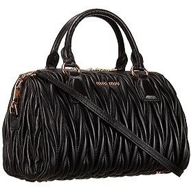 Miu Miu Matelasse Top Handle Large Black