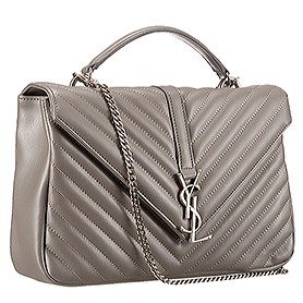 Saint Laurent College Matelasse Large Bag Grey