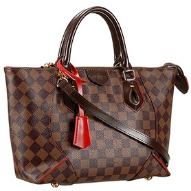 Louis Vuitton Cassa Tote PM Damier Ebene Canvas Red