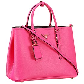 Prada Saffiano Double Tote Rose Pink