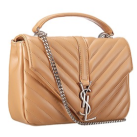 Saint Laurent College Matelasse Medium Bag Beige