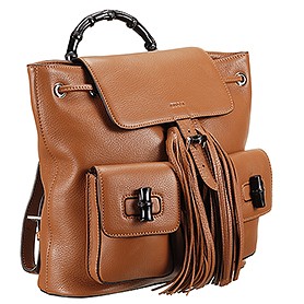 Gucci Bamboo Leather Backpack Brown